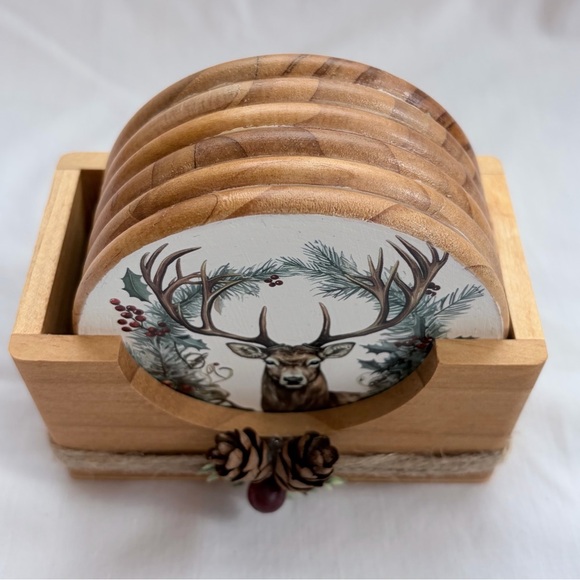 Rustic Winter Coaster Set - Picture 4 of 5